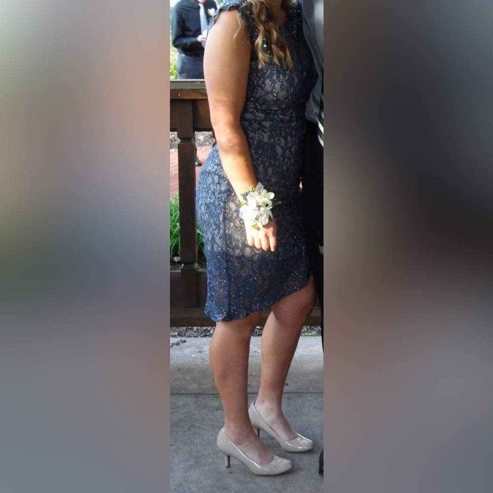 City Triangles Blue Lace Dress